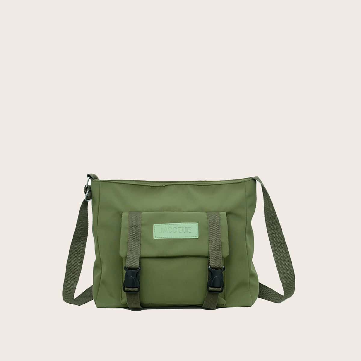 

Guys Release Buckle Decor Crossbody Bag, Army green