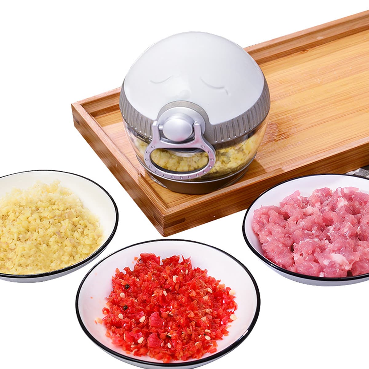 

Multifunction Manual Vegetables Chopper, White
