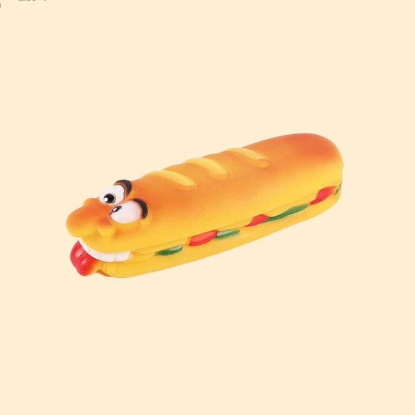 

1pc Simulation Hot Dog Design Dog Sound Toy, Multicolor