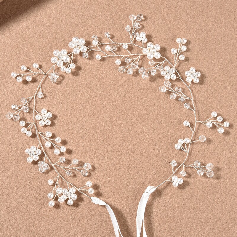 

Faux Pearl Decor Headband, White