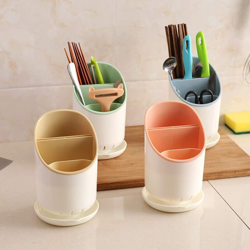

1pc Random Multi-grid Cutlery Storage Holder, Multicolor