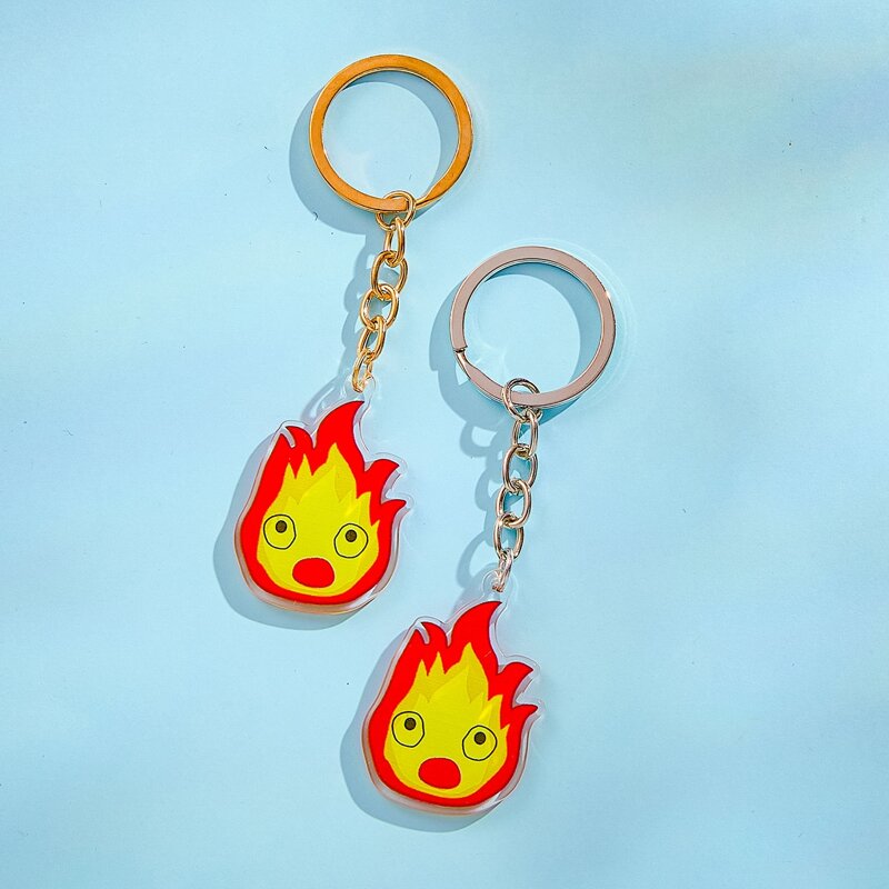 

2pcs Flame Charm Keychain, Red