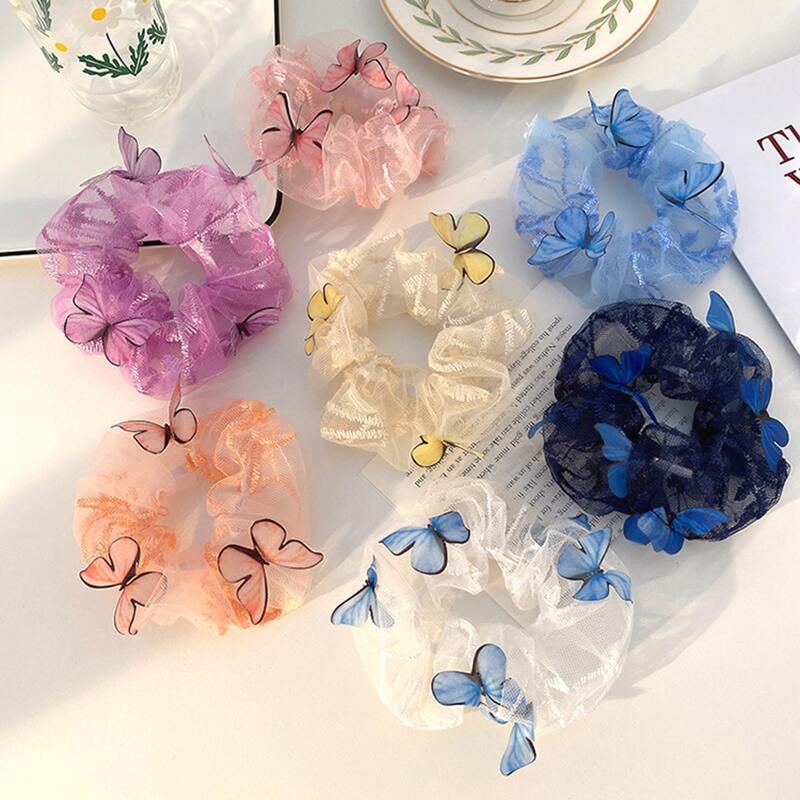 

1pc Random Butterfly Mesh Scrunchie, Multicolor