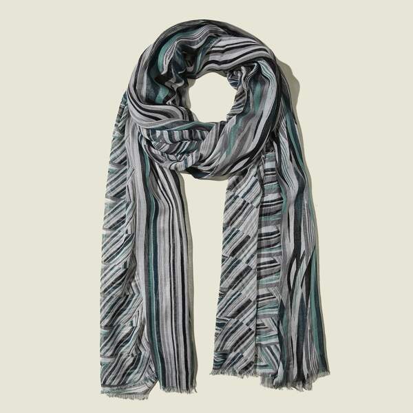 

Striped Pattern Scarf, Multicolor