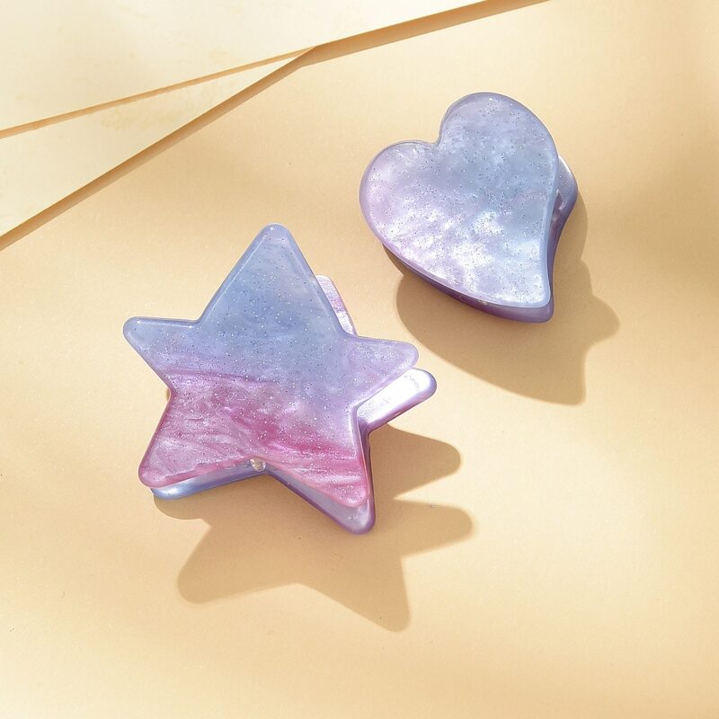 

2pcs Glitter Ombre Hair Clip, Multicolor