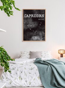 Constellation Print Wall Painting Without Frame - Black - View 4