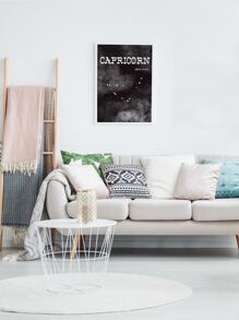 Constellation Print Wall Painting Without Frame - Black - View 5