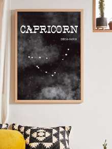 Constellation Print Wall Painting Without Frame - Black - View 6