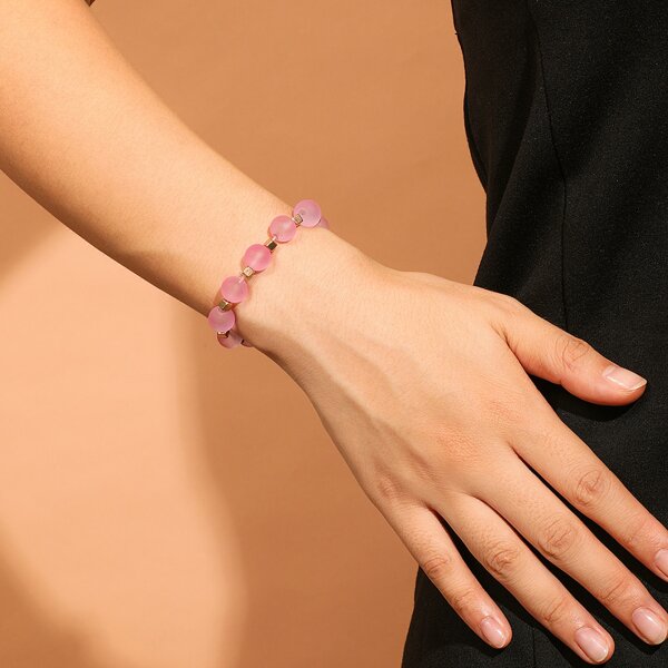 

Simple Beaded Bracelet, Pink