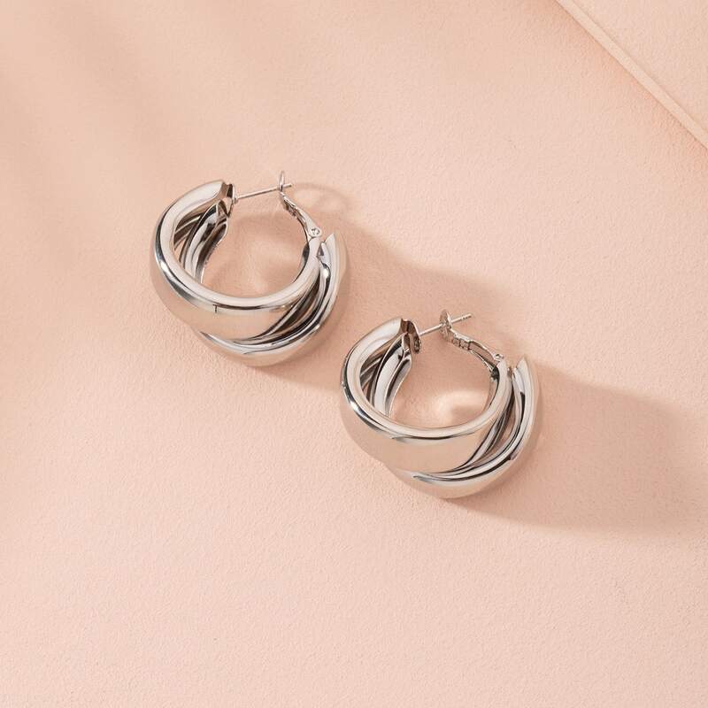 

Simple Hoop Earrings, Silver