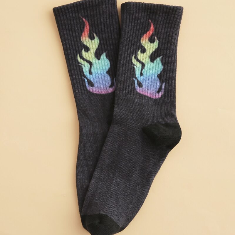 

Guys Fire Pattern Socks, Multicolor