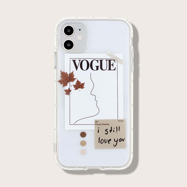 

1pc Letter Graphic iPhone Case, Multicolor