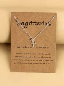 Vòng cổ quyến rũ Chòm sao Nhân mã thời trang và phổ biến dành cho nam giới để làm quà tặng trang sức và cho vẻ ngoài sành điệu - Bạc - Xem 1