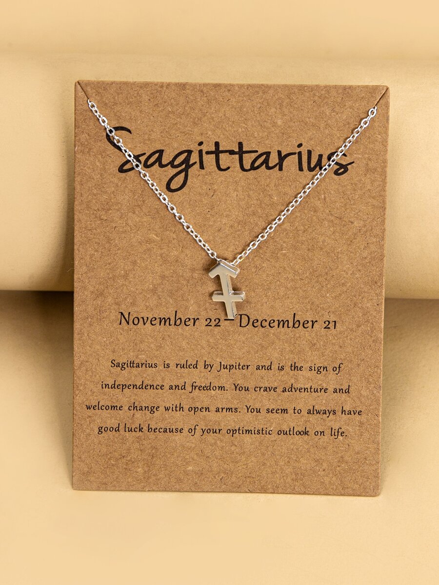 Vòng cổ quyến rũ Chòm sao Nhân mã thời trang và phổ biến dành cho nam giới để làm quà tặng trang sức và cho vẻ ngoài sành điệu - Bạc - Xem 1