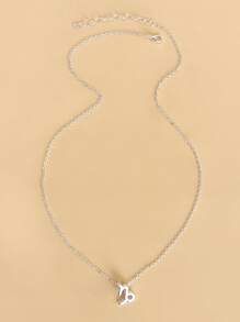 時尚流行男士摩羯座星座吊飾項鍊，適合珠寶禮物和時尚外觀 - 銀色 - 查看 2