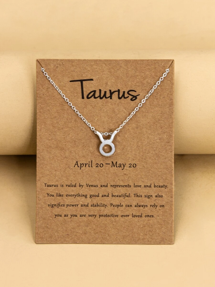 時尚流行男士金牛座星座吊飾項鍊，適合珠寶禮物和時尚外觀