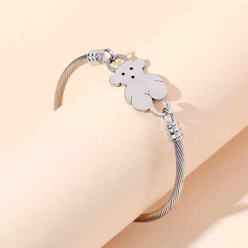

Animal Decor Bangle, Silver