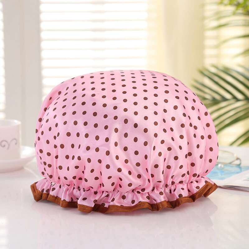 

Polka Dot Pattern Shower Cap, Pink