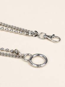 Flame Decor Layered Pant Chain - Silver - View 5