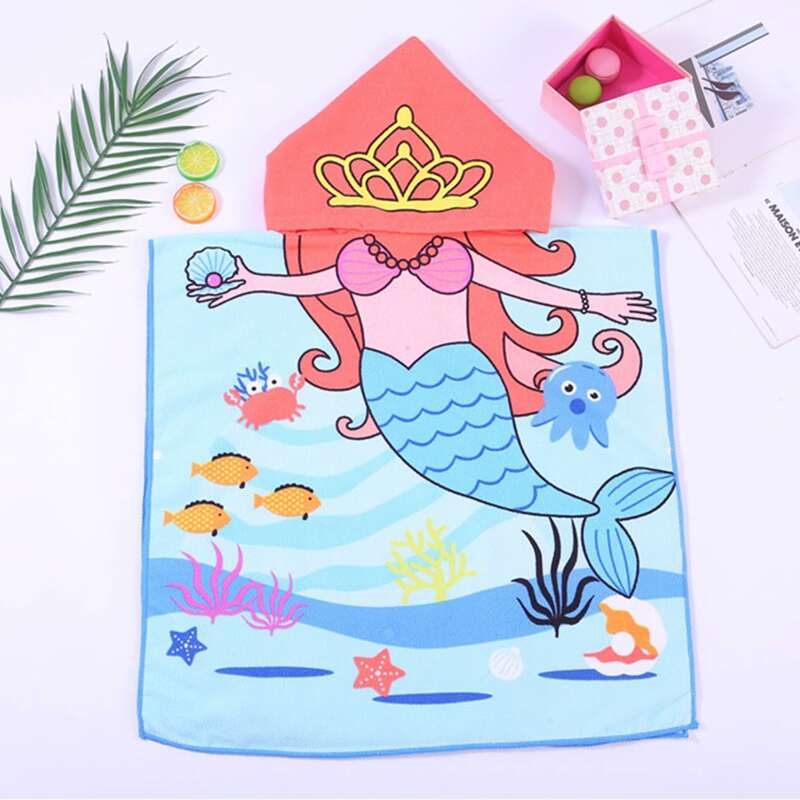 

Kids Cartoon Graphic Bath Towel, Baby blue