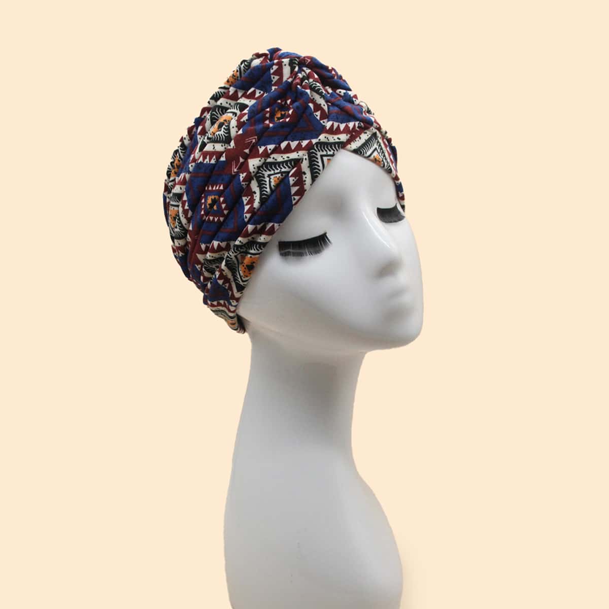 

Geometric Pattern Turban Hat, Multicolor