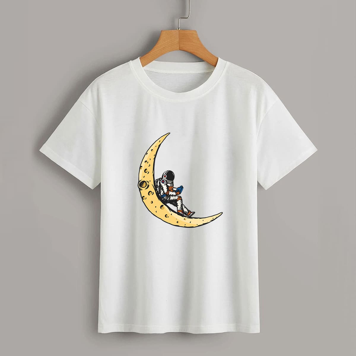 

Astronaut & Moon Graphic Tee, White