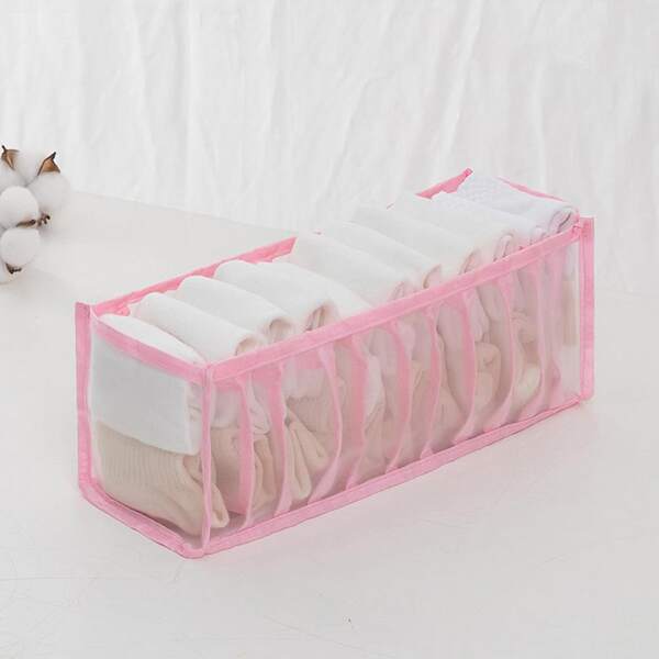 

Multi-grid Underwear Storage Box, Pink
