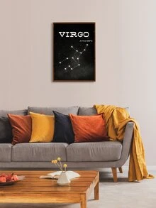 Constellation Print Wall Painting Without Frame - Black - View 3