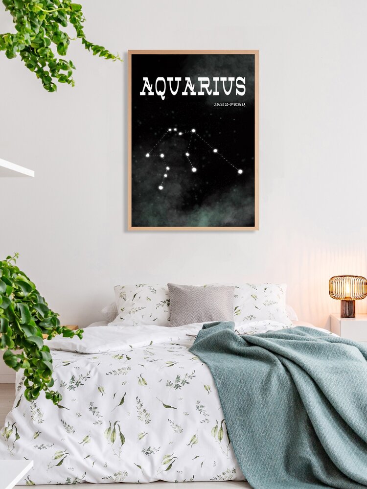 Constellation Print Wall Painting Without Frame - Black - View 5