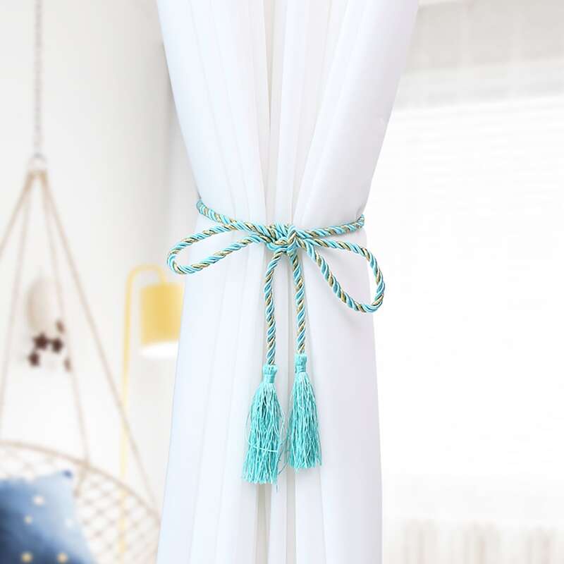 

1pair Tassel Decor Curtain Tie Back, Blue