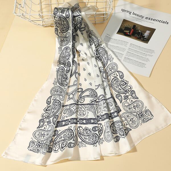 

Paisley Pattern Bandana, White