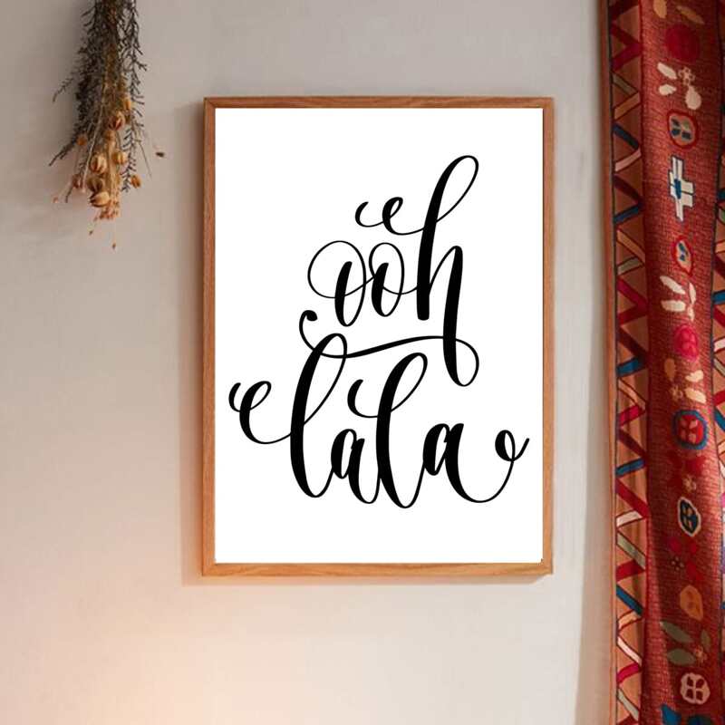 

Slogan Graphic Wall Painting Without Frame, White