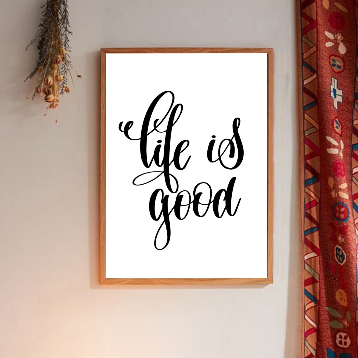 

Slogan Graphic Wall Painting Without Frame, White