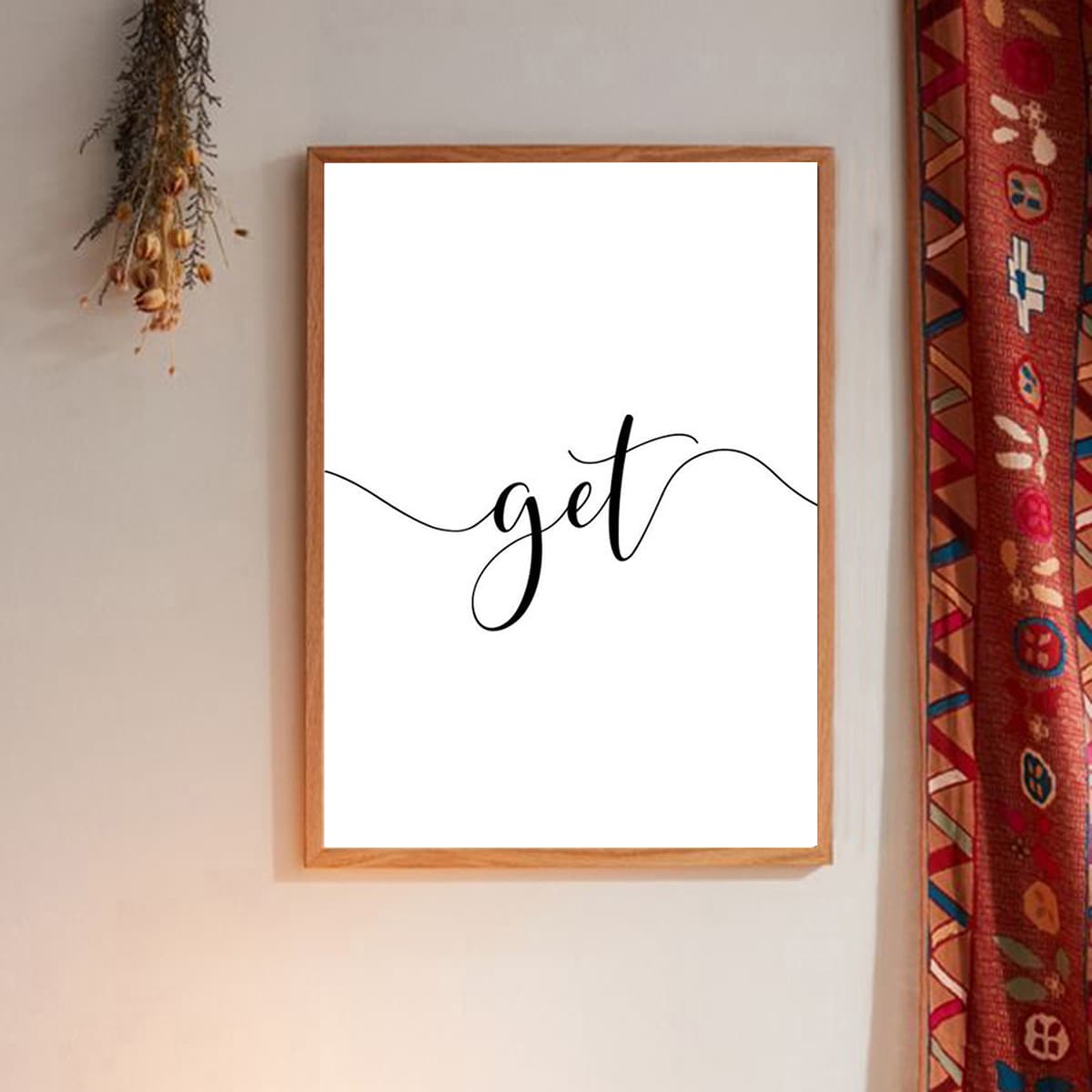 

Letter Graphic Wall Painting Without Frame, White
