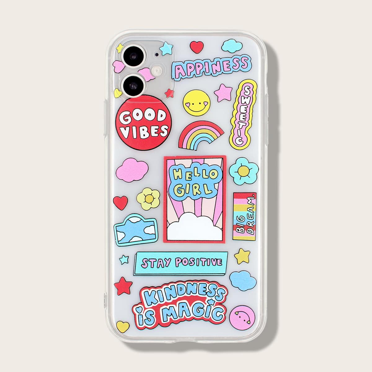 

1pc Cartoon Graphic iPhone Case, Multicolor