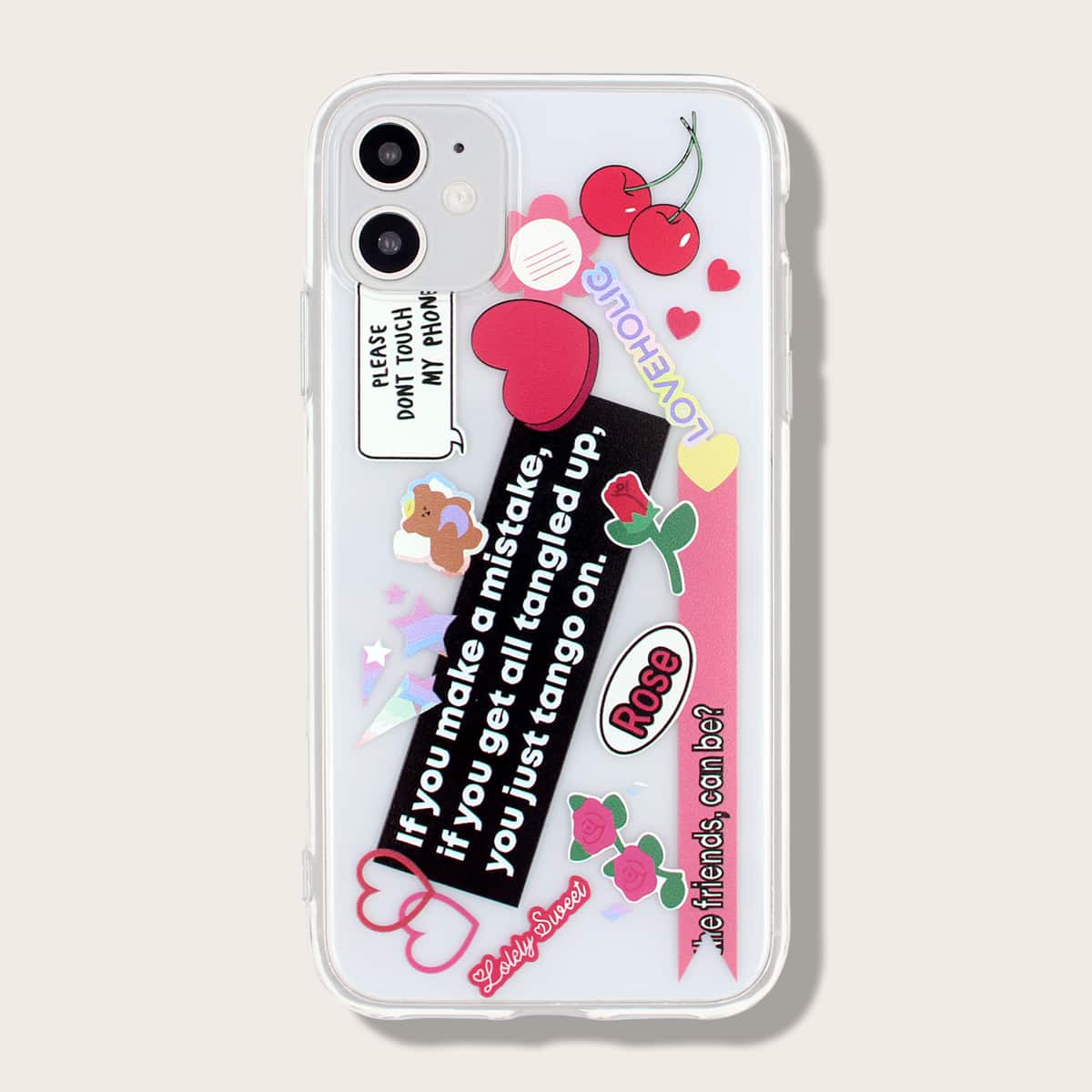 

1pc Cartoon Graphic iPhone Case, Multicolor