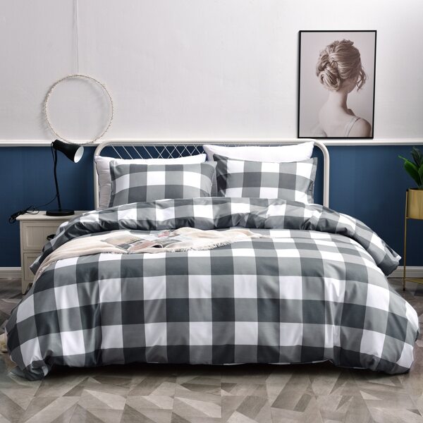 

Plaid Pattern Bedding Set Without Filler, Multicolor