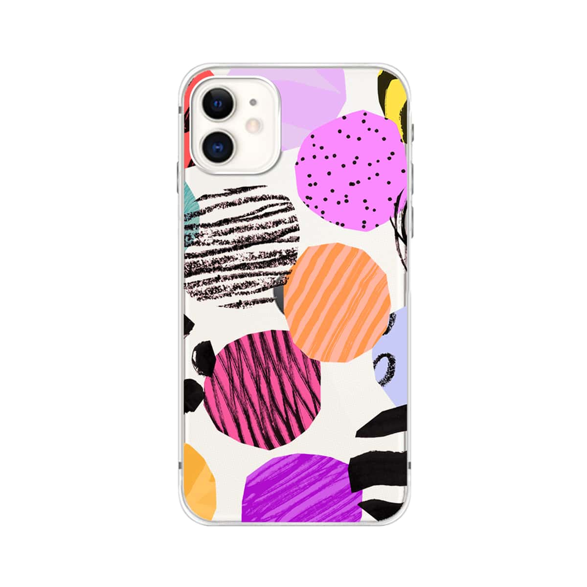 

1pc Geo Print iPhone Case, Multicolor