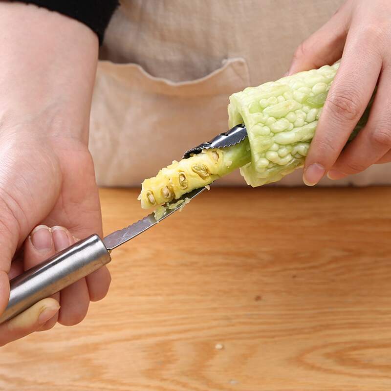 

1pc Stainless Steel Chili Corer Remover, Silver