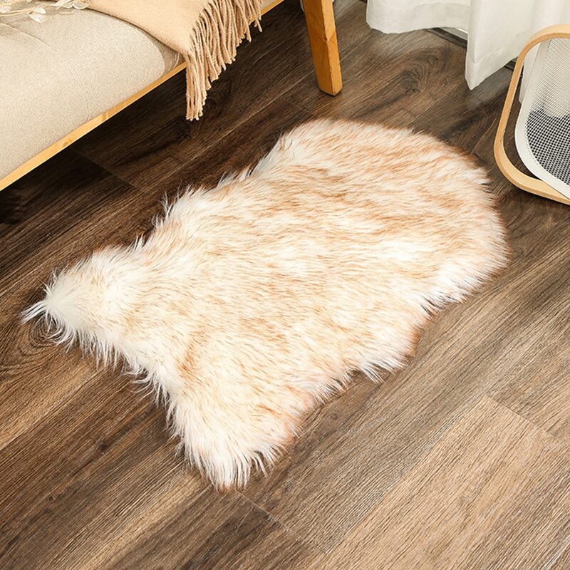 

1pc Faux Fur Carpet, Multicolor