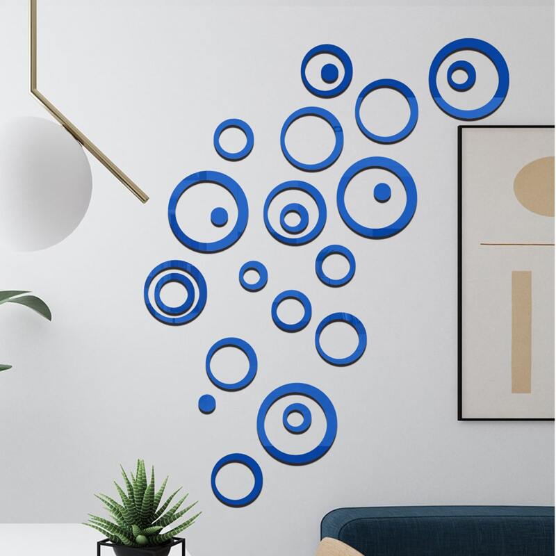 

24pcs 3D Mirror Surface Wall Sticker, Blue