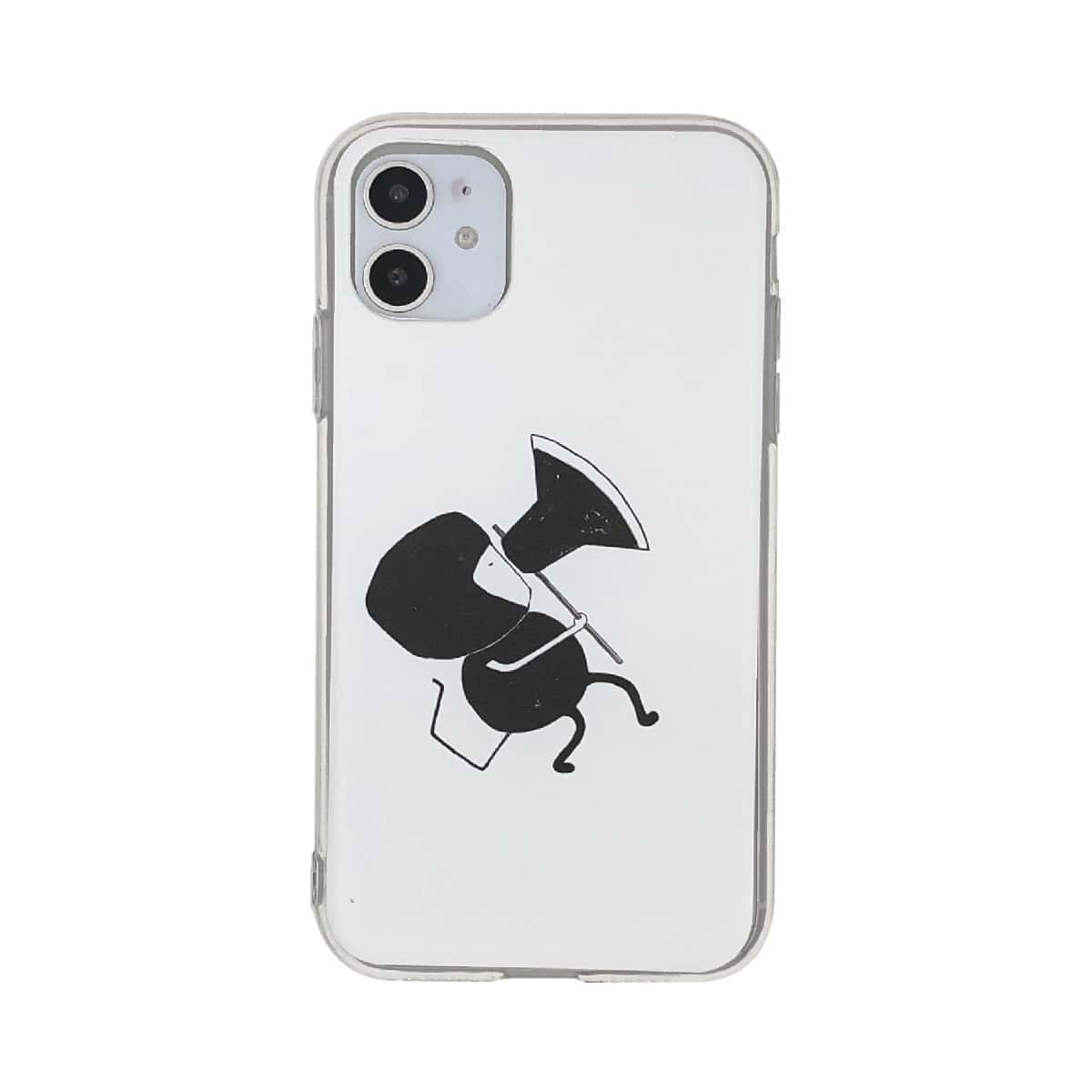 

1pc Cartoon Graphic iPhone Case, Black and white