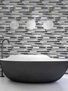 9 hojas pegatina de pared con patrón - Gris Oscuro - Ver 2