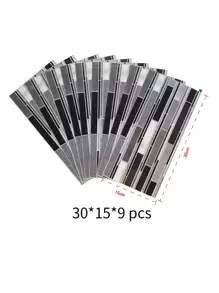 9 hojas pegatina de pared con patrón - Gris Oscuro - Ver 3