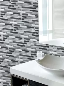 9 hojas pegatina de pared con patrón - Gris Oscuro - Ver 4