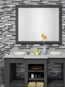 9 hojas pegatina de pared con patrón - Gris Oscuro - Ver 5