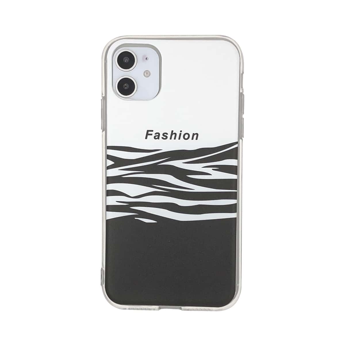 

1pc Letter Graphic iPhone Case, Black and white