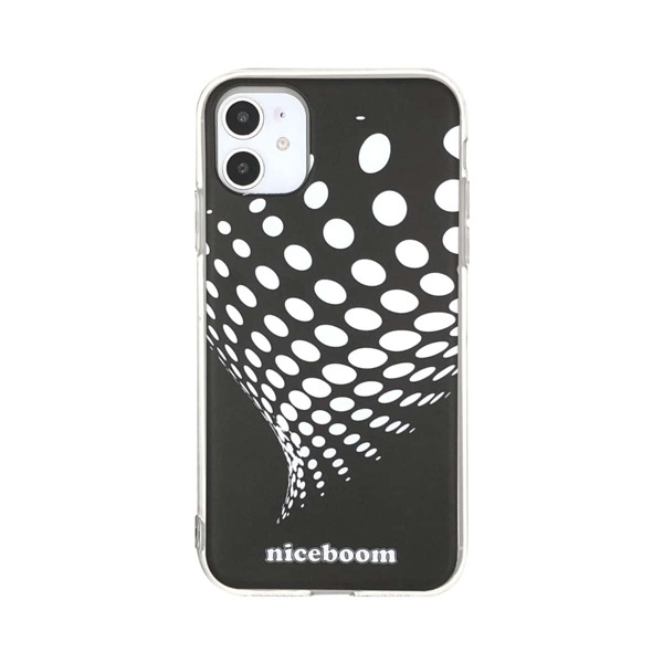 

1pc Polka Dot Print iPhone Case, Black and white