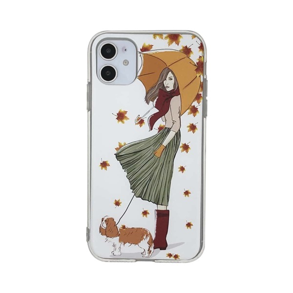 

1pc Girl Print iPhone Case, Multicolor