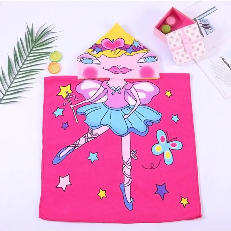 

Kids Cartoon Graphic Bath Towel, Hot pink